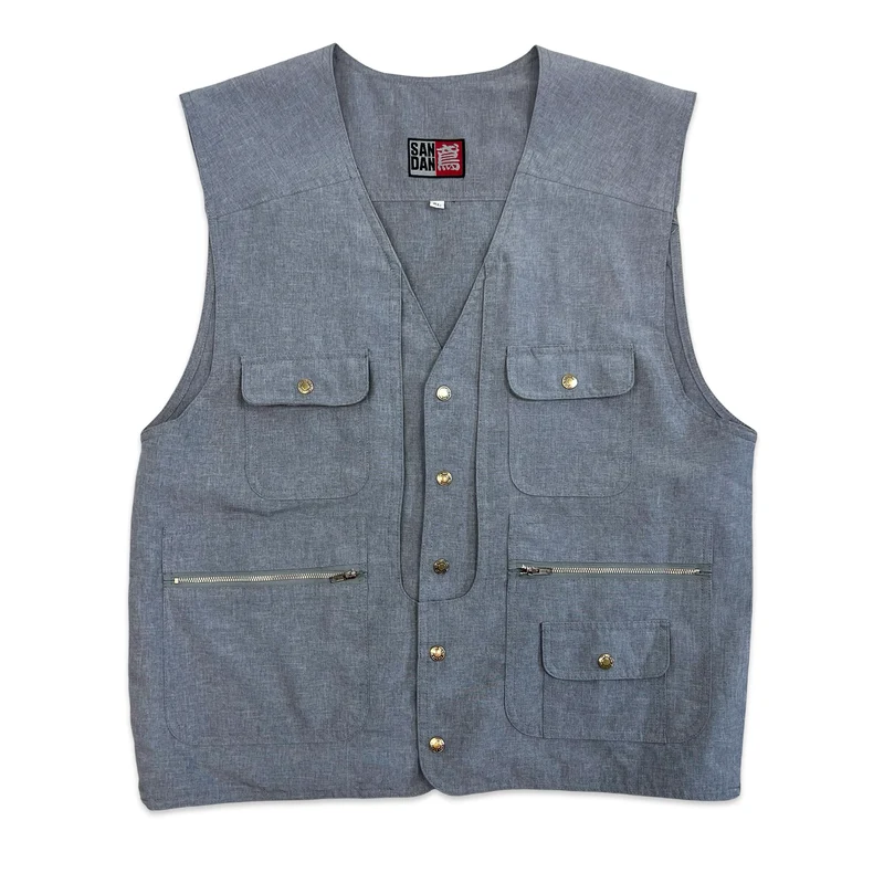 Vintage Grey Utility Vest M