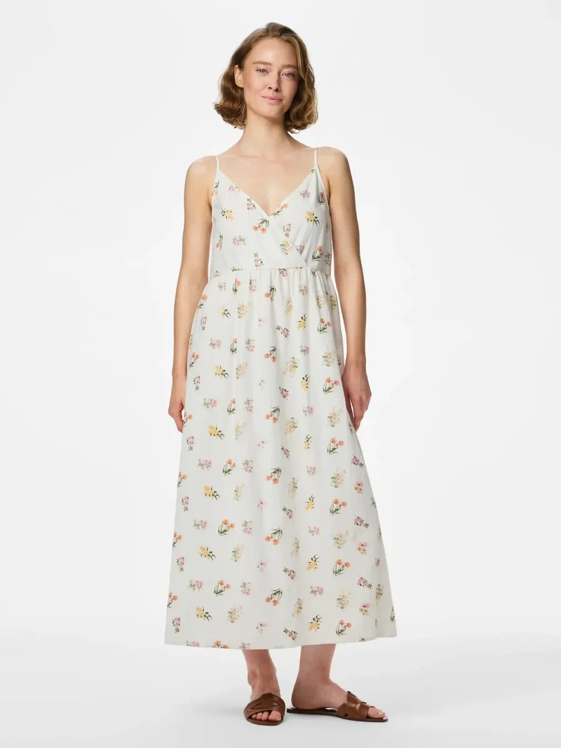 Pieces - Pcemma Strap Ankle Dress - 4904225 Bright White Flower