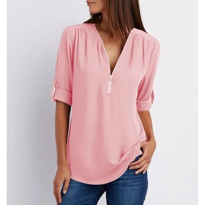 Gwen | Chic blus med dragkedja