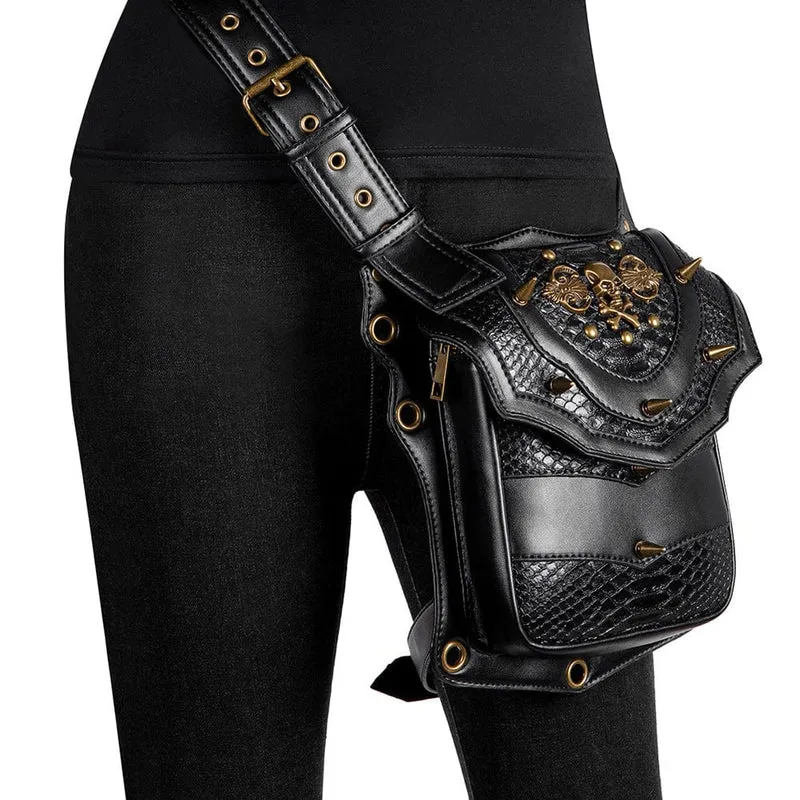 Unisex Steampunk Skull Faux Läderväska