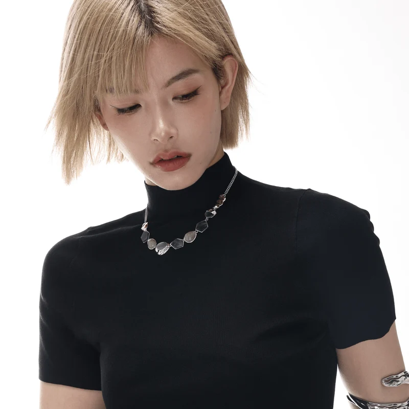 Grunge Star Rhinestone Halsband för kvinnor