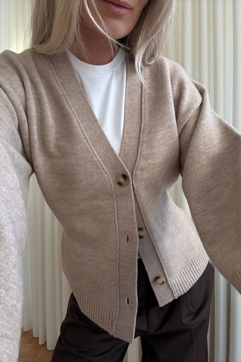 Noella - Lenyx Knit Cardigan 13770001 - 969 - Sand Melange