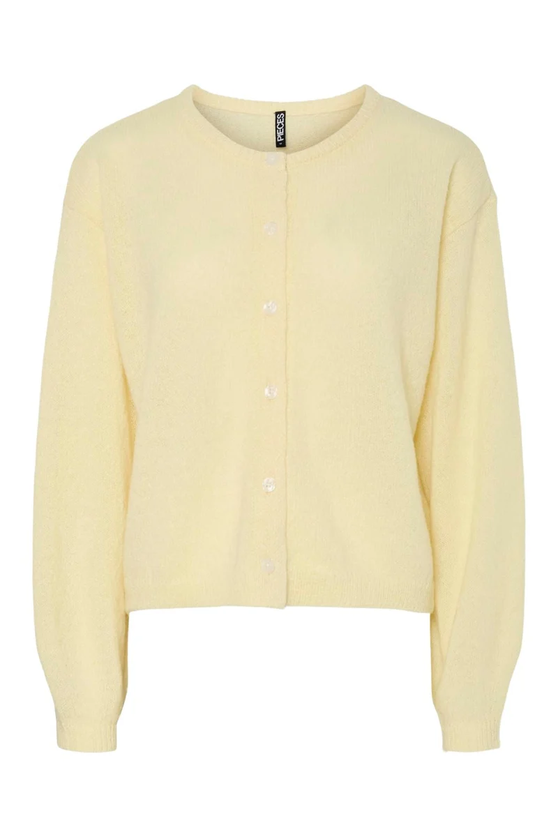 Pieces - Pcida Ls O-Neck Knit Cardigan - 4805040 French Vanilla