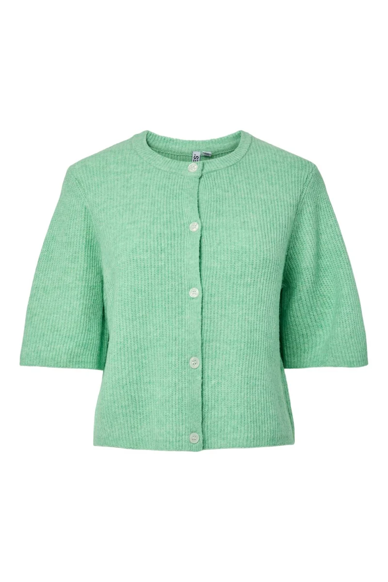 Pieces - Pcsilly Ss O-Neck Knit Cardigan - 4992810 Sprucestone Melange