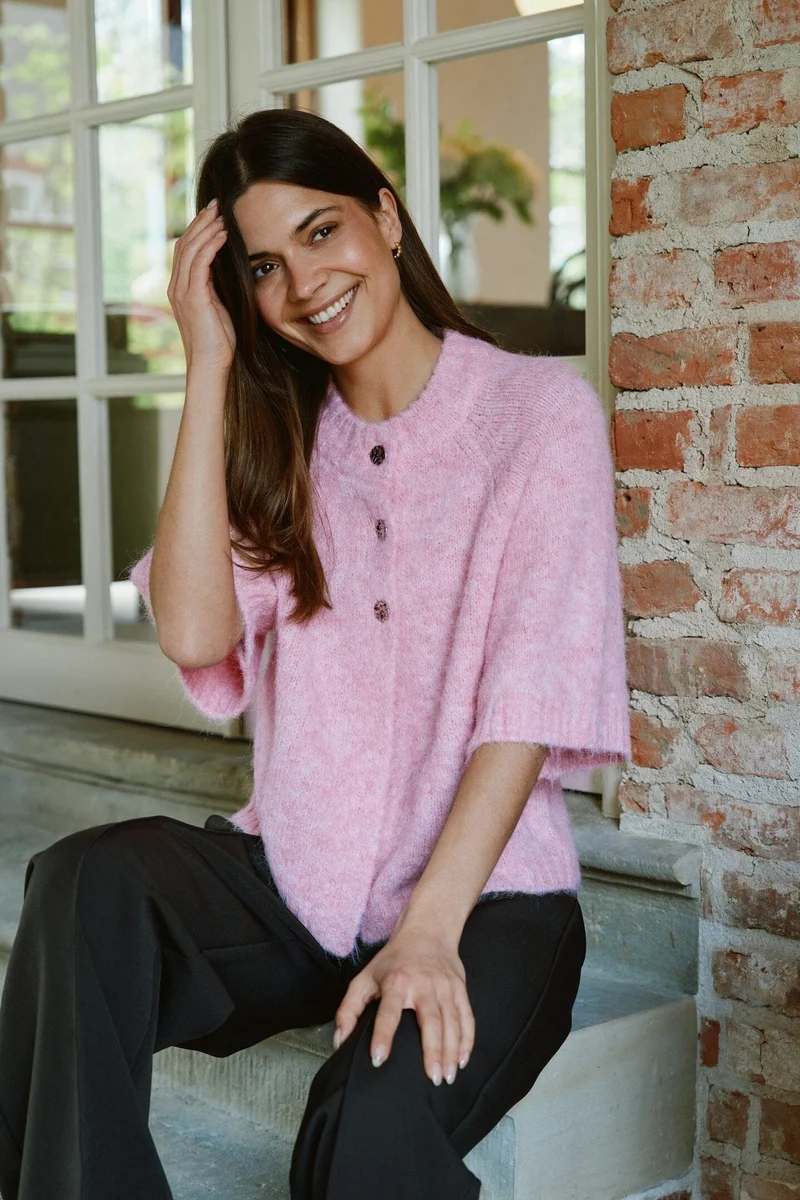 Neo Noir - Benuta Fluffy Knit Cardigan 165816 - 754 - Light Pink