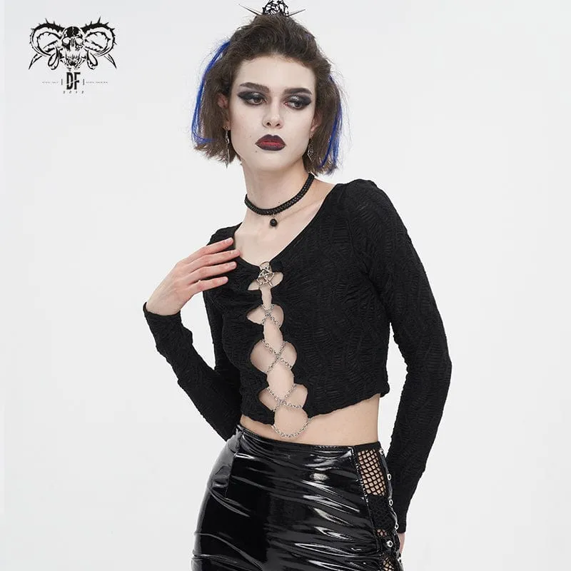 Ruched Chain Jacka för kvinnor i Punk Cutout