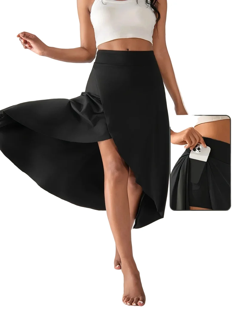 Kvinnors Midi Omlottkjol med Culotte
