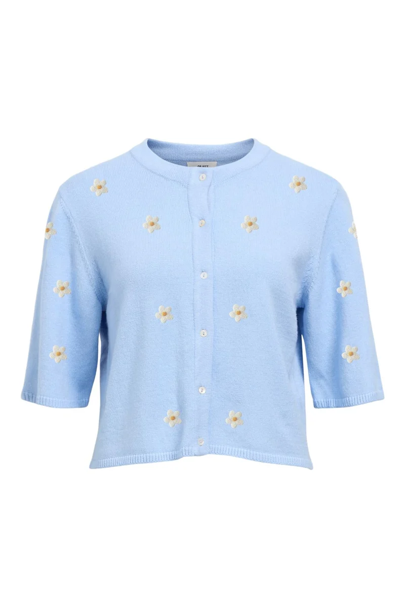 Object - Objthess 3/4 Sleeve Cardigan - 5049898 Serenity Flower Embroidery