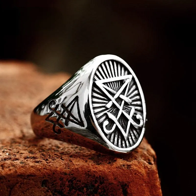 Punk Viking Letter Ring för män