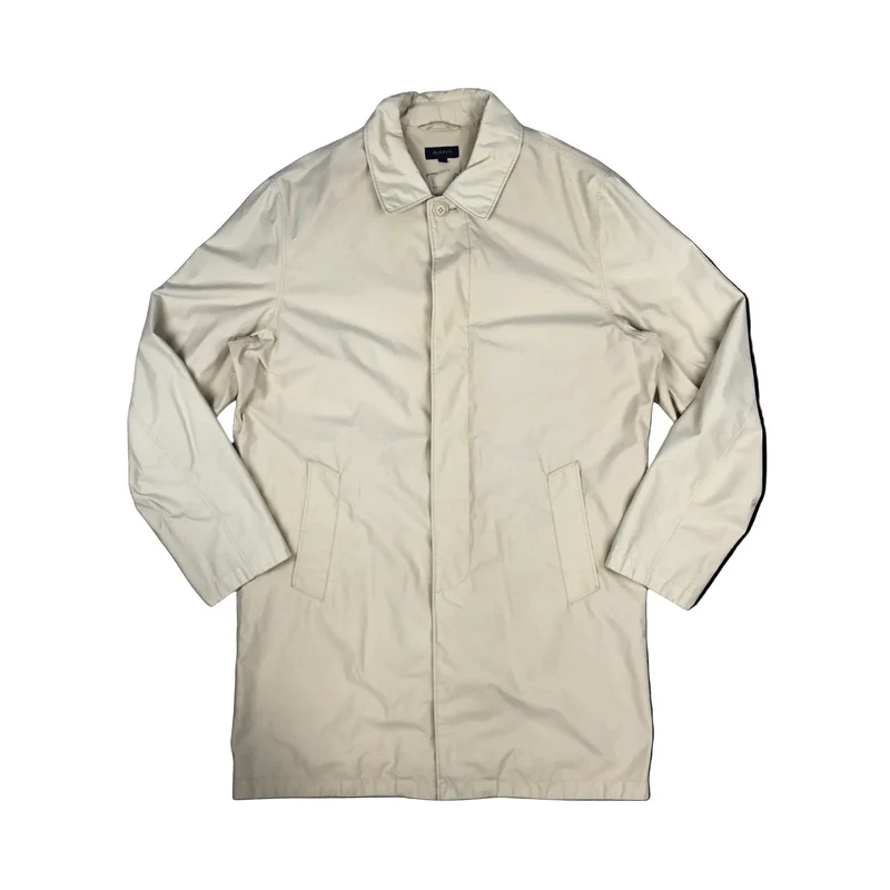 Vintage Y2K GANT Beige Nylon Trenchcoat Outdoor Jacket Extra Large