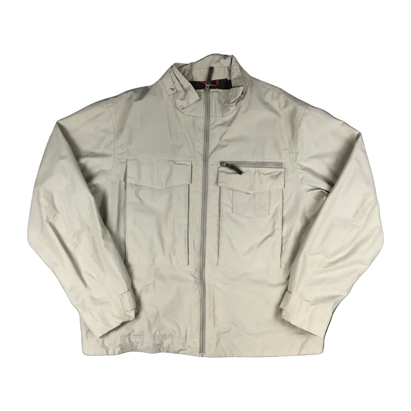 Vintage Y2K Timberland Waterproof Beige Utility Bomber Raincoat Outdoor Jacket XXL