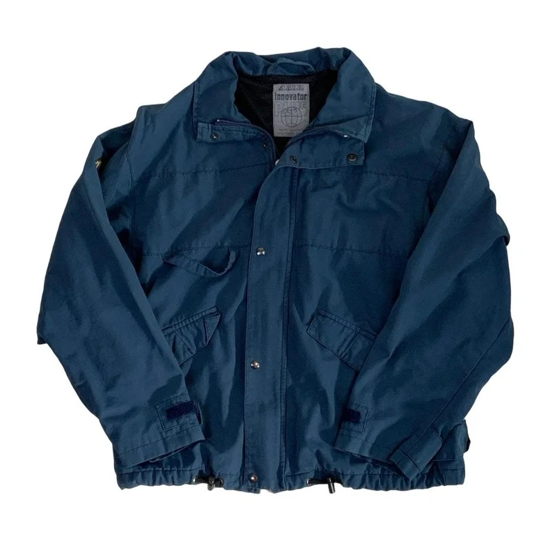 Vintage 90s Napapijri Geographic Innovator Plus Navy Blue Outdoor Windbreaker Coat M L 18