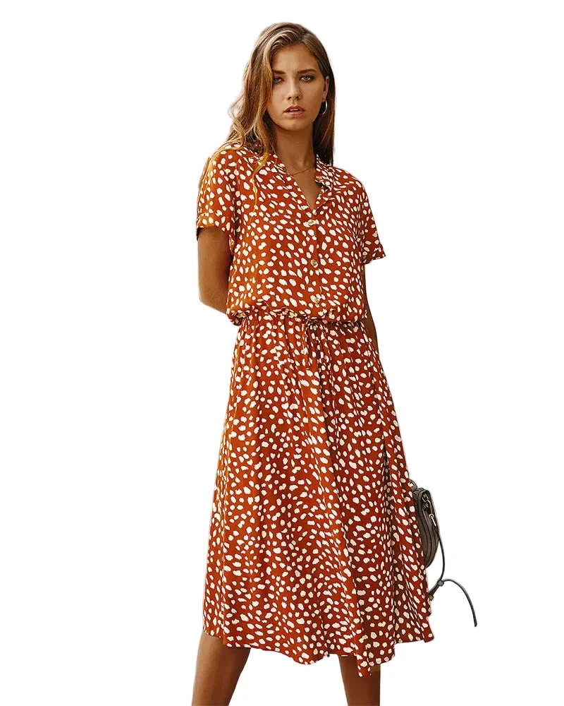 Kvinnors Boho Klänning med Blommönster
