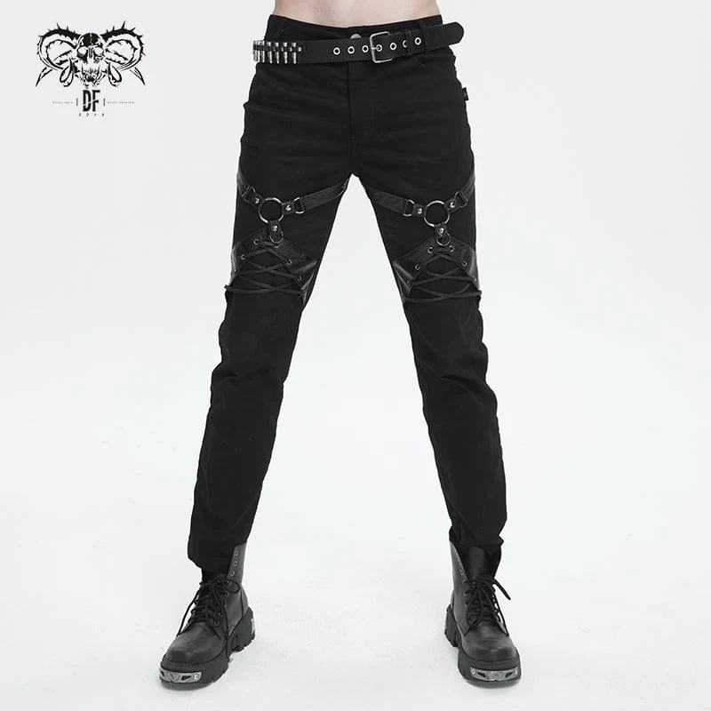 Punk Spänne Splice Pants för män