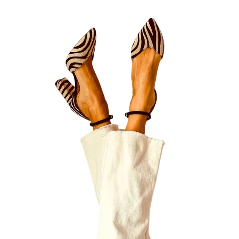 Kvinnors Statement-High Heels med Zebra-Print
