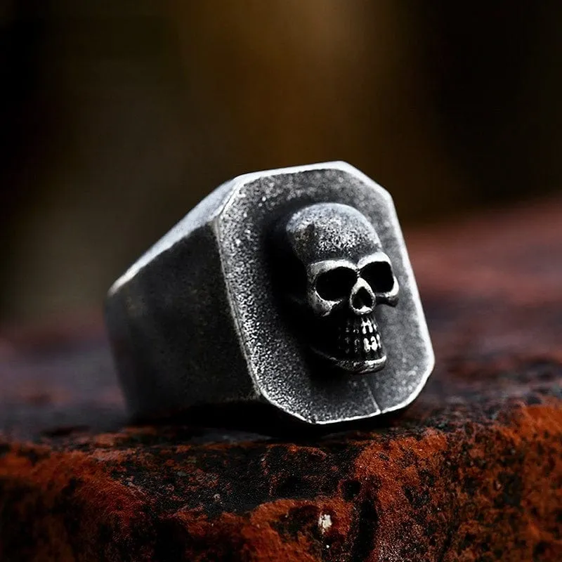 Punk Distressed Skull Ring för män