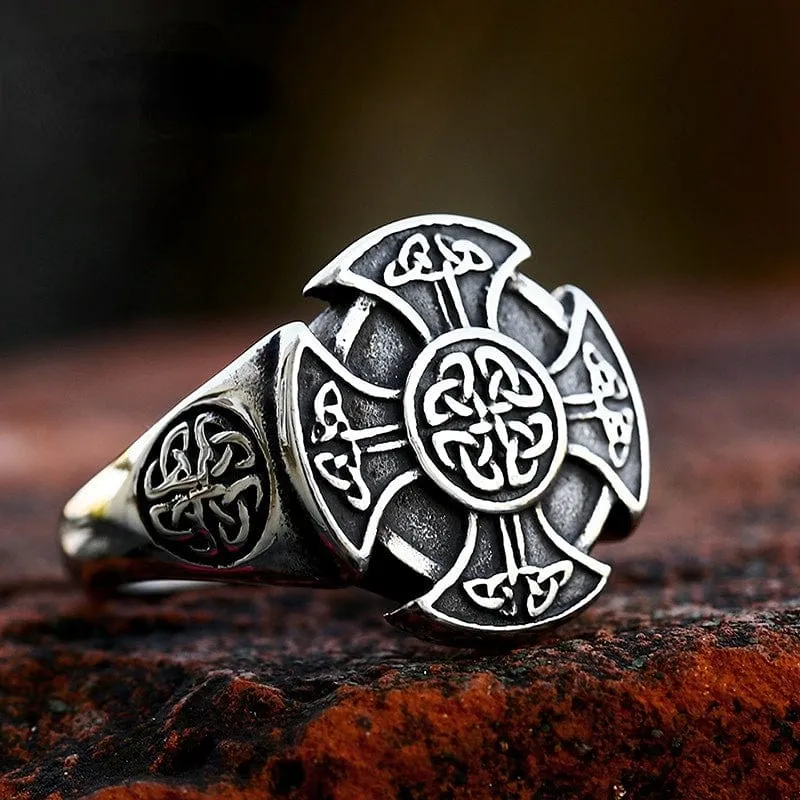Punk Cross Celtic Knot Ring för män