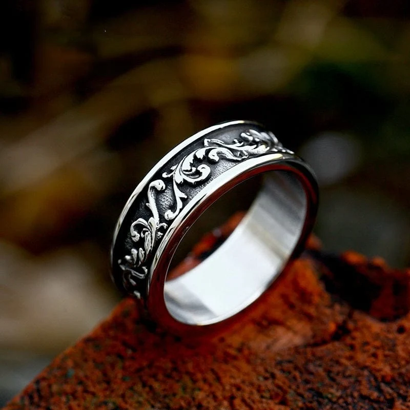 Punk Leaf Ring för män
