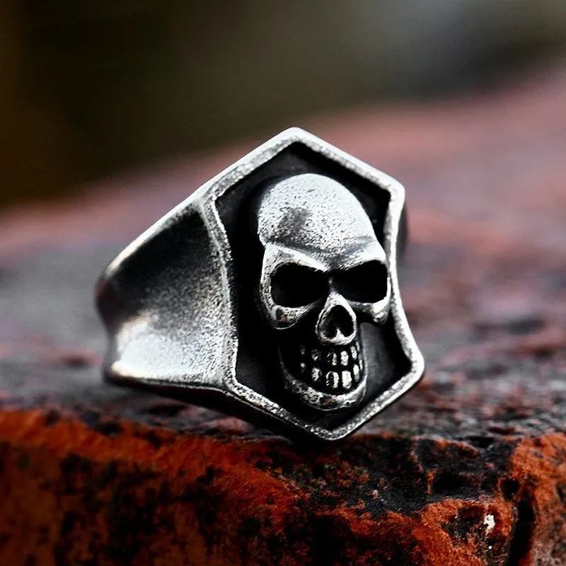 Punk Skull Distressed Ring för män