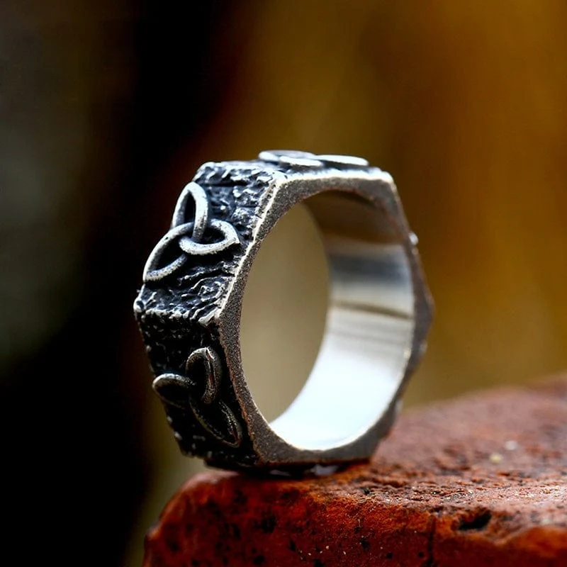 Punk Celtic Knot Hexagon Ring för män