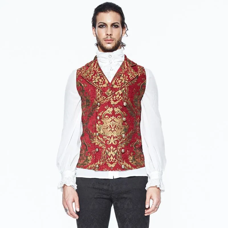 Goth Brocade väst för män