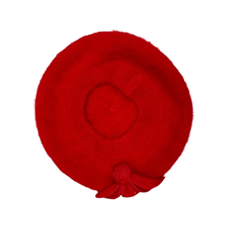 Vintage Red Angora Beret