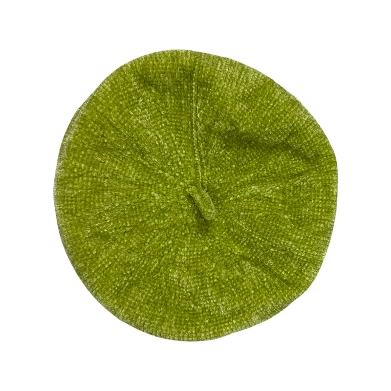 Vintage Green Chenille Beret