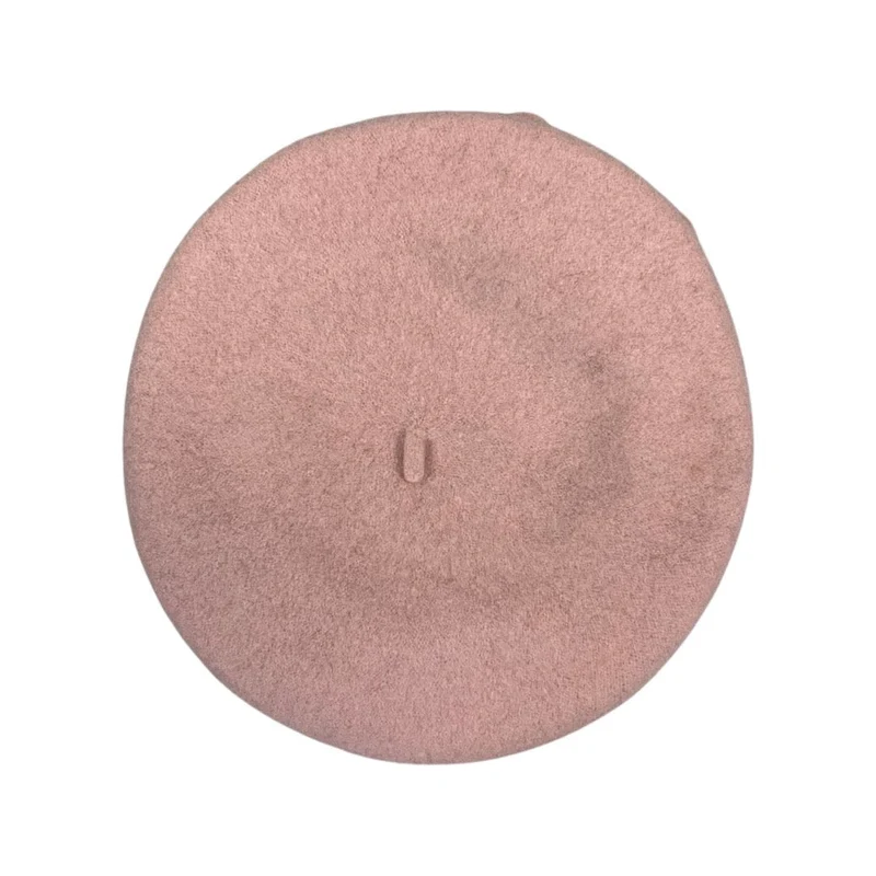 Vintage Pale Pink Appliqué Flower Beret