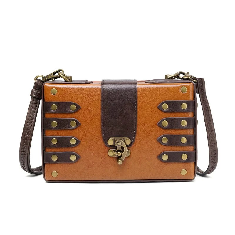 Unisex Steampunk Contrast Color Nailed Axelväska