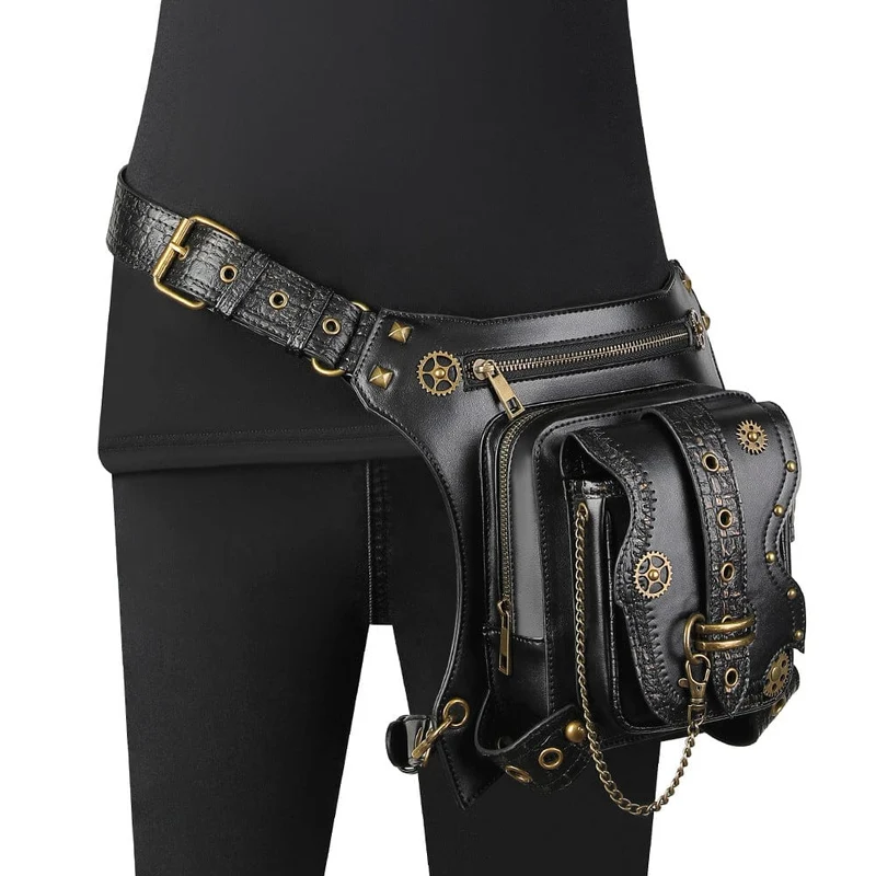 Unisex Steampunk Gears Nailed midjeväska
