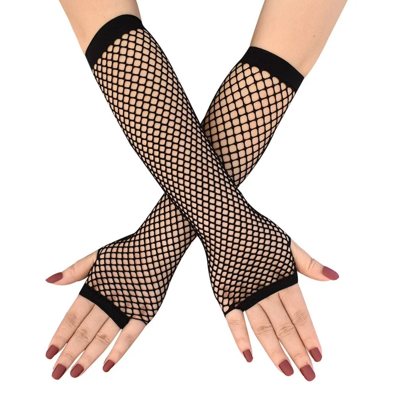 Punk mesh elastiska ärmar för kvinnor