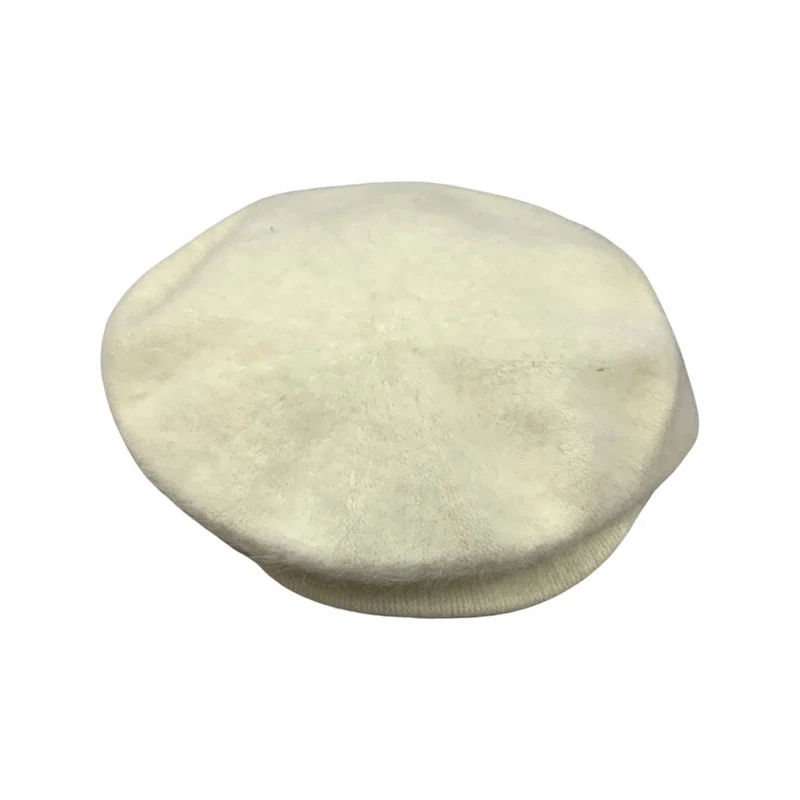 Vintage White Angora Peaked Beret