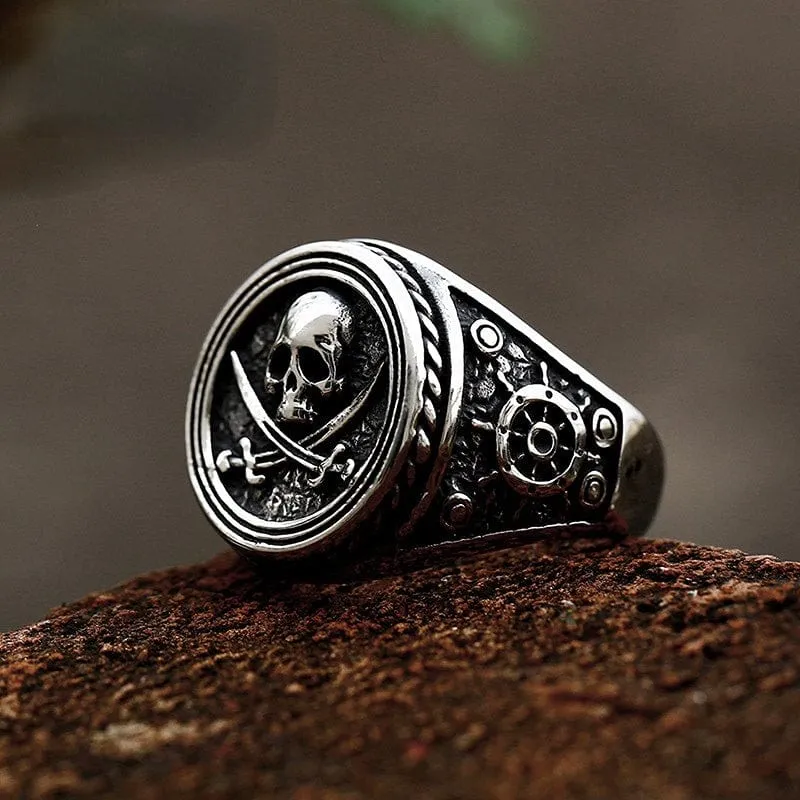 Punk Pirate Skull Ring för män