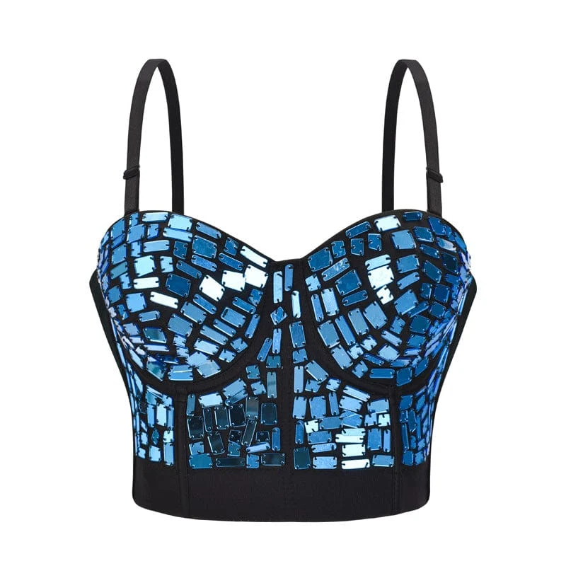 Gotisk fyrkantig pärlbustier för kvinnor