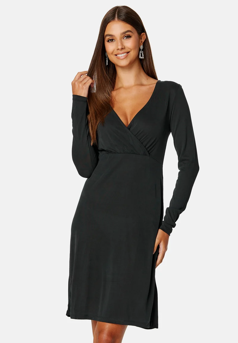 Modala L/S Wrap Midi Dress/SU