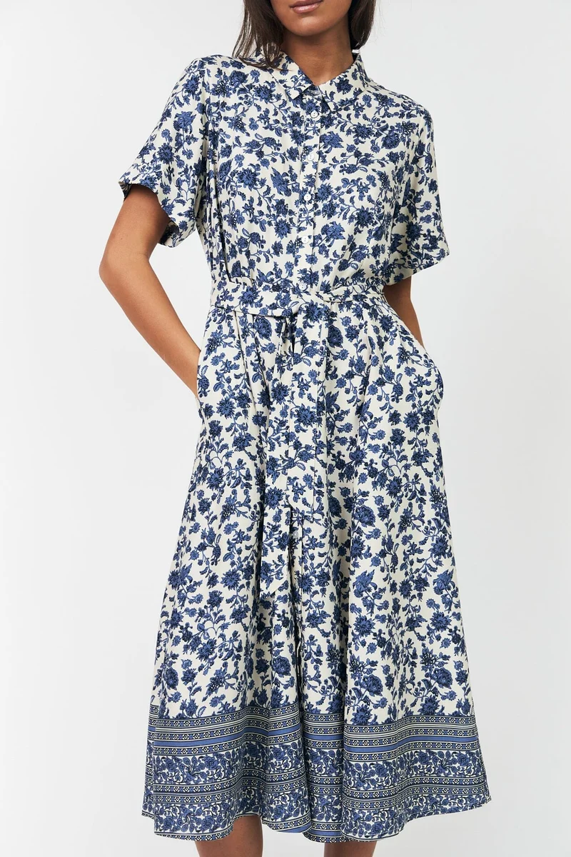 Lollys Laundry - Blakell Midi Dress Ss26105-3001 - 20 Blue