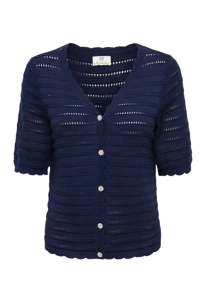 JDY - Jdytanja 2/4 V-Neck Cardigan Knt - 5020380 Black Iris