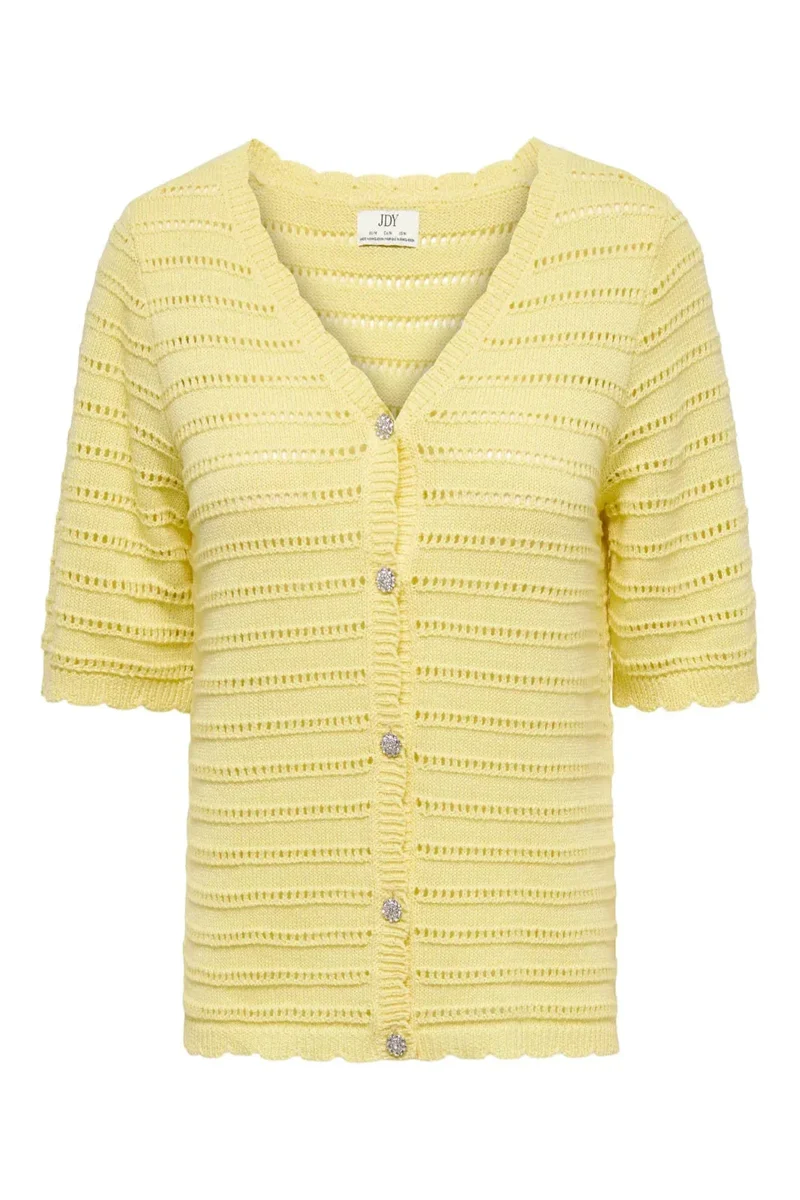 JDY - Jdytanja 2/4 V-Neck Cardigan Knt - 5020381 Double Cream