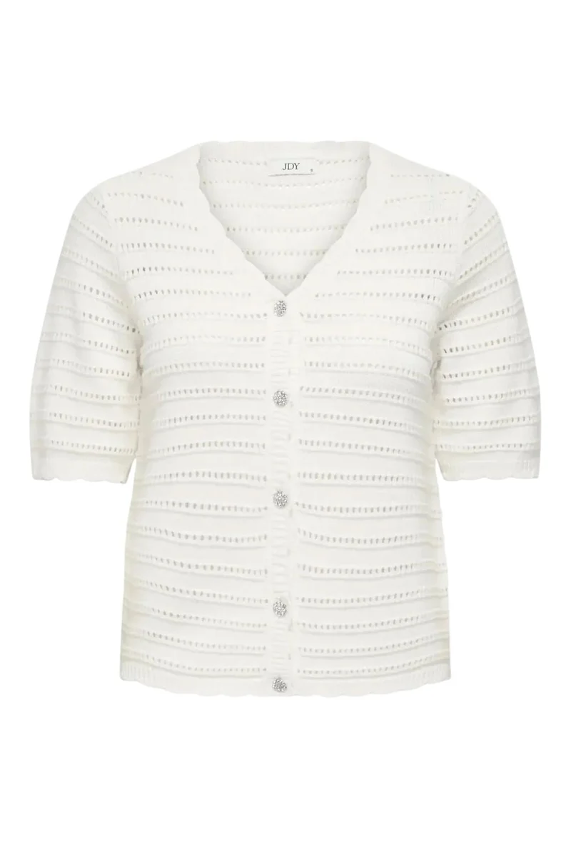 JDY - Jdytanja 2/4 V-Neck Cardigan Knt - 4926973 Cloud Dancer