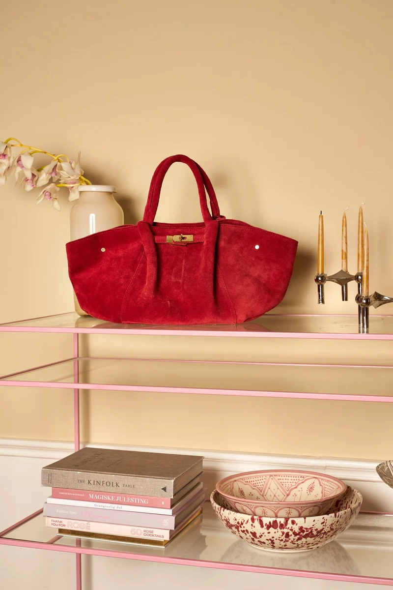Black Colour - Bcsienna Suede Totebag 9373 - Red