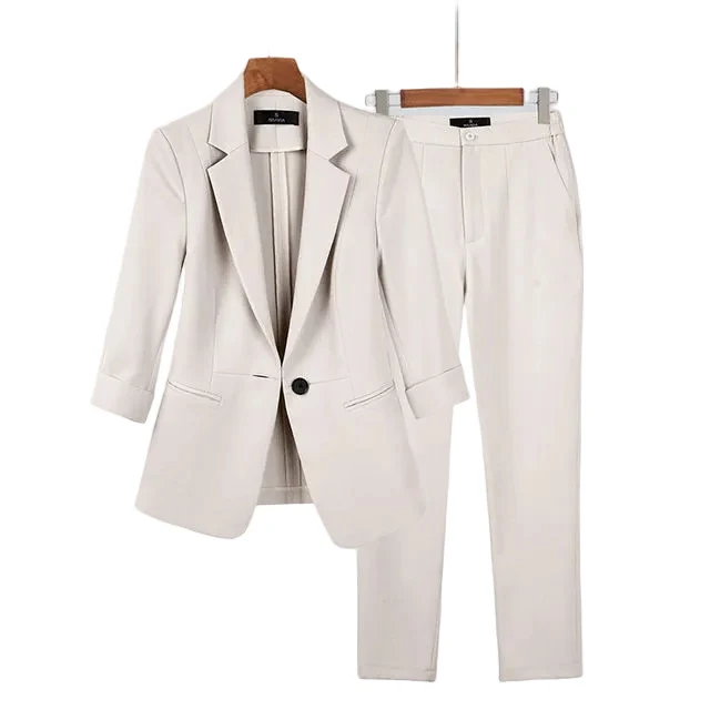 Kvinnors Blazer och Byxensemble Modern Stil
