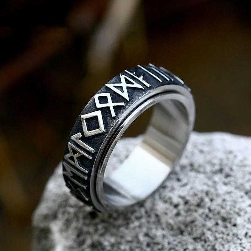 Punk Viking Letter Ring för män
