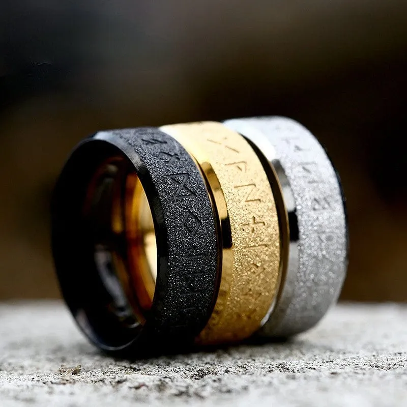 Punk Viking Letter Frostad Ring för män