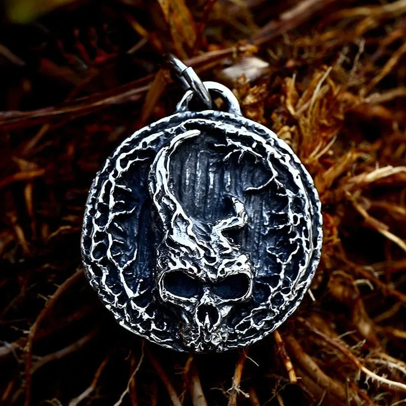 Punk Skull Thorns Halsband för män