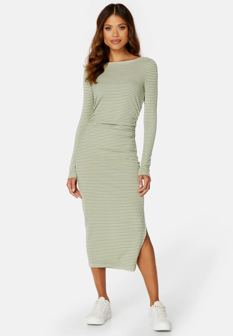 Vendela drapy striped dress