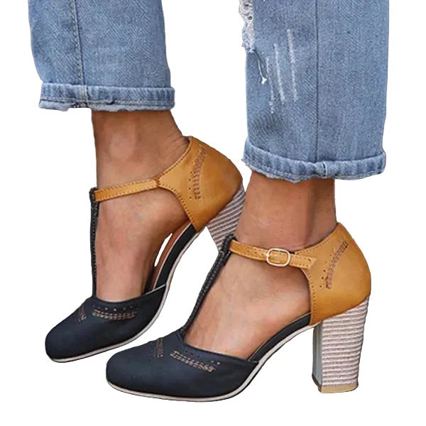 Dam Chunky Heel för Vår och Sommar