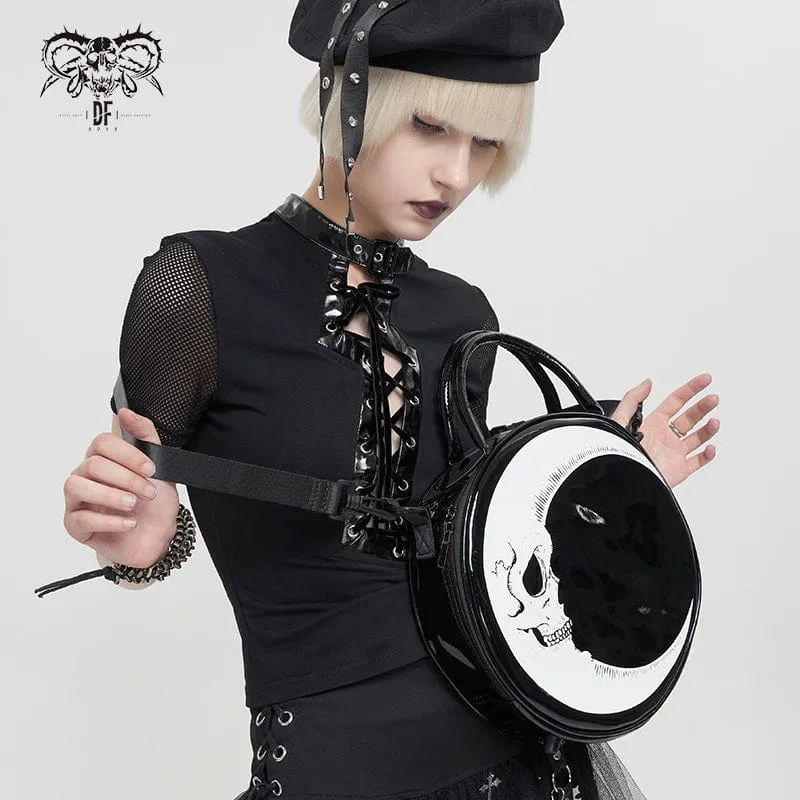 Punk Moon Skull Faux Lackväska för kvinnor