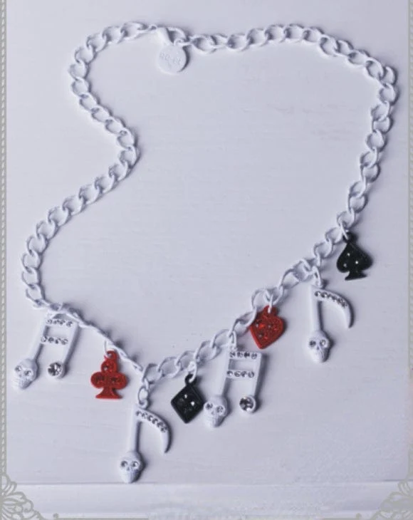 Kvinnors Steampunk Skull Note Diamante halsband