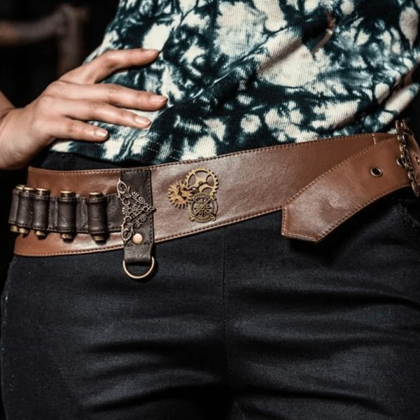 Dam Steampunk Strappy Spänne konstläderbälte