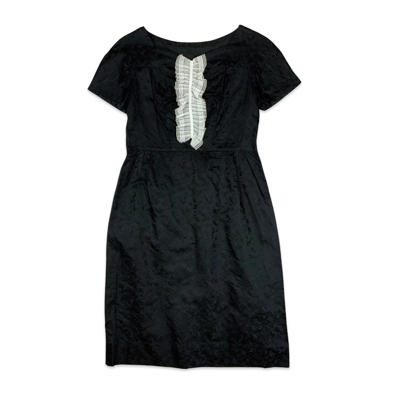 60s Vintage A Line Black White Dress 8 10 12